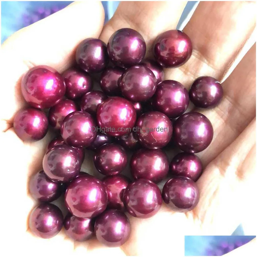 high luster loose round edison pearls dyed purple blue color 8 different colors for jewelry diy shipping