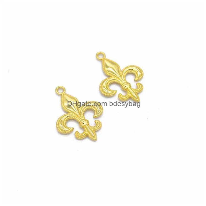 200pcs/lot fleur de lis charms pendant antique silver antique bronze gold colors 29x20mm good for craft