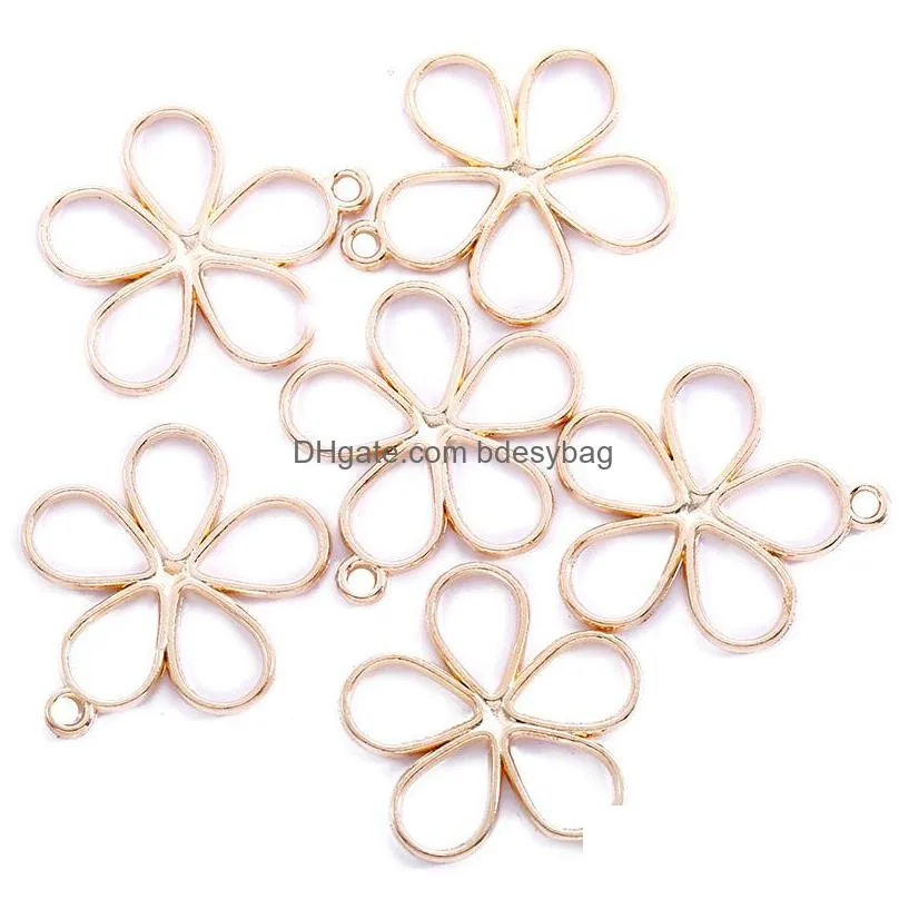bulk 1000pcs 19x17mm petal flower charms for jewelry making fashion earrings pendants necklaces bracelet accessories diy