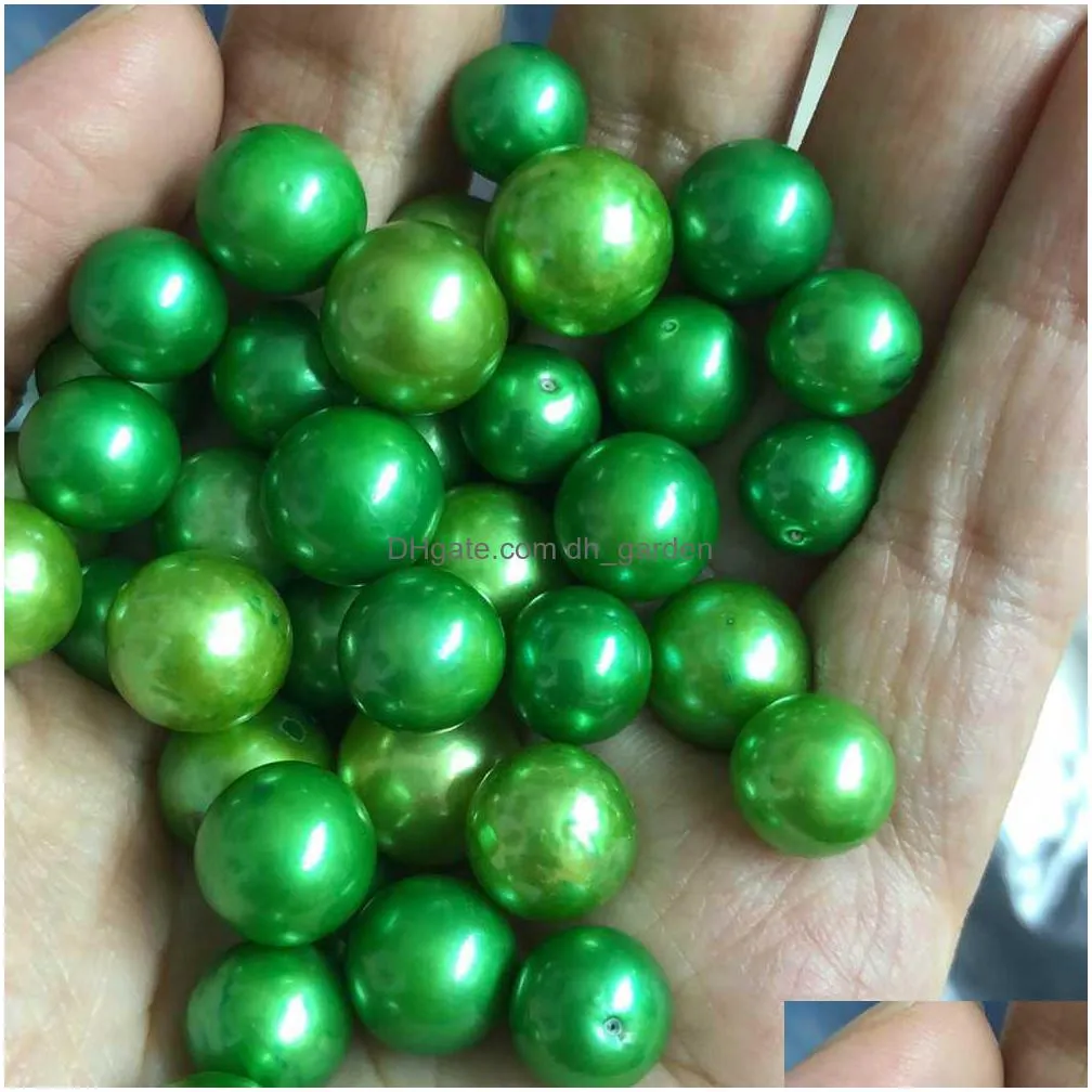 high luster loose round edison pearls dyed purple blue color 8 different colors for jewelry diy shipping
