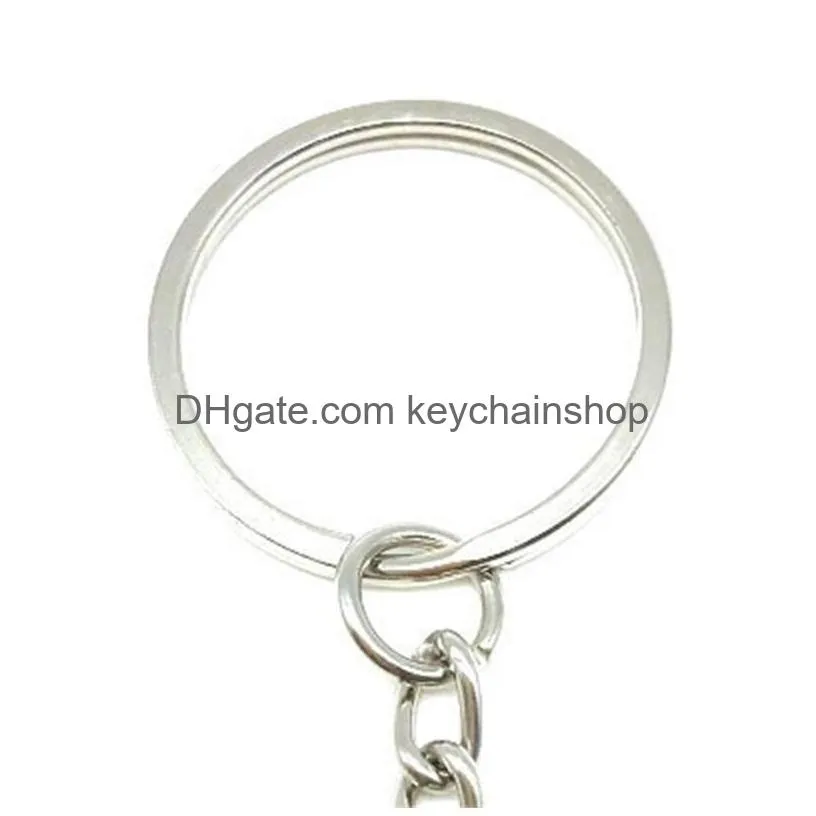 hot sell 300pcs /lots antique silver alloy band chain key ring diy accessories material accessories46 q2
