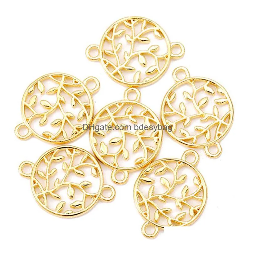 500pcs /lot the tree of life connector charms pendant 15x15mm good for diy craft jewelry making 6 colors