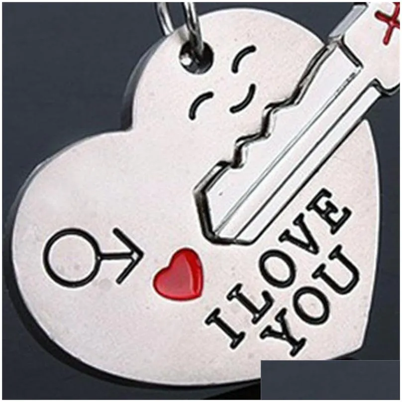 fashion lovers keychain arrow i love you heart key chain keyring cupid pendant key ring mobile chains gifts 609 k2