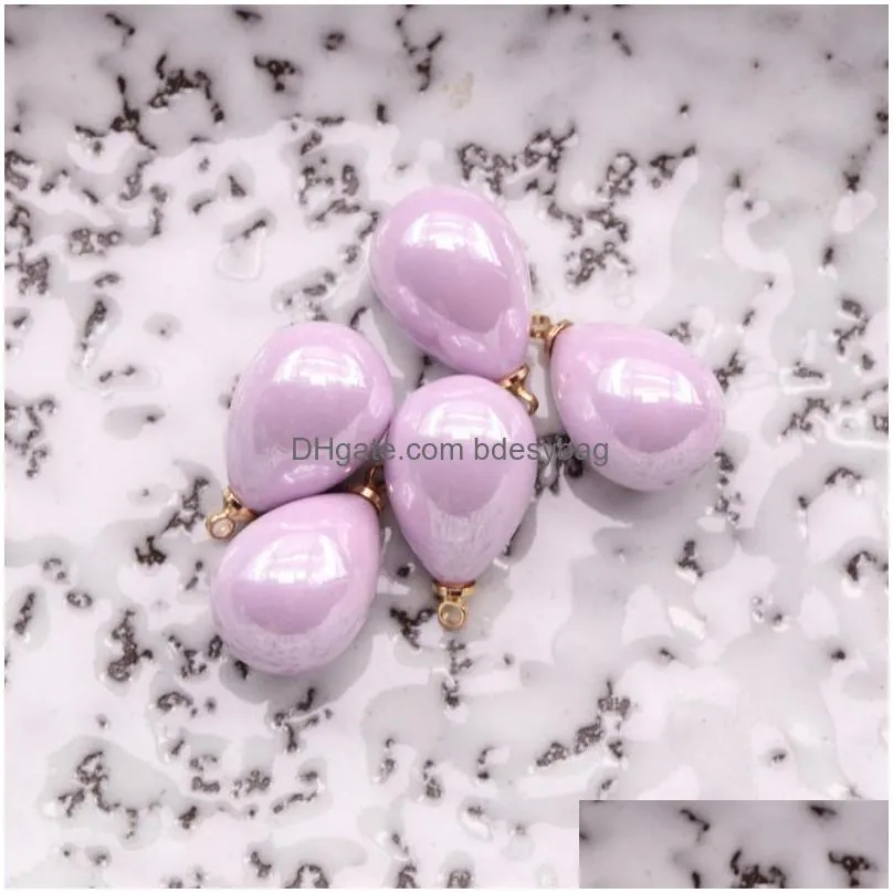 100pcs/lot 13x22mm tear drop pearl charms pearl jewelry pendants diy jewelry accessories for necklace bracelet making