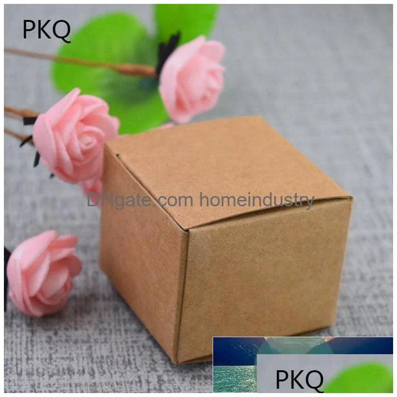 gift wrap 13 sizes 50pcs square kraft carton paper box small white cardboard packaging craft soap