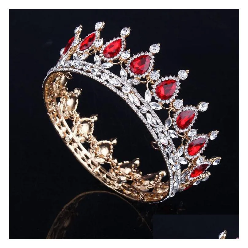 luxury bridal crown headpieces rhinestone crystals royal wedding crowns princess crystal hair accessories birthday party tiaras quinceaner sweet