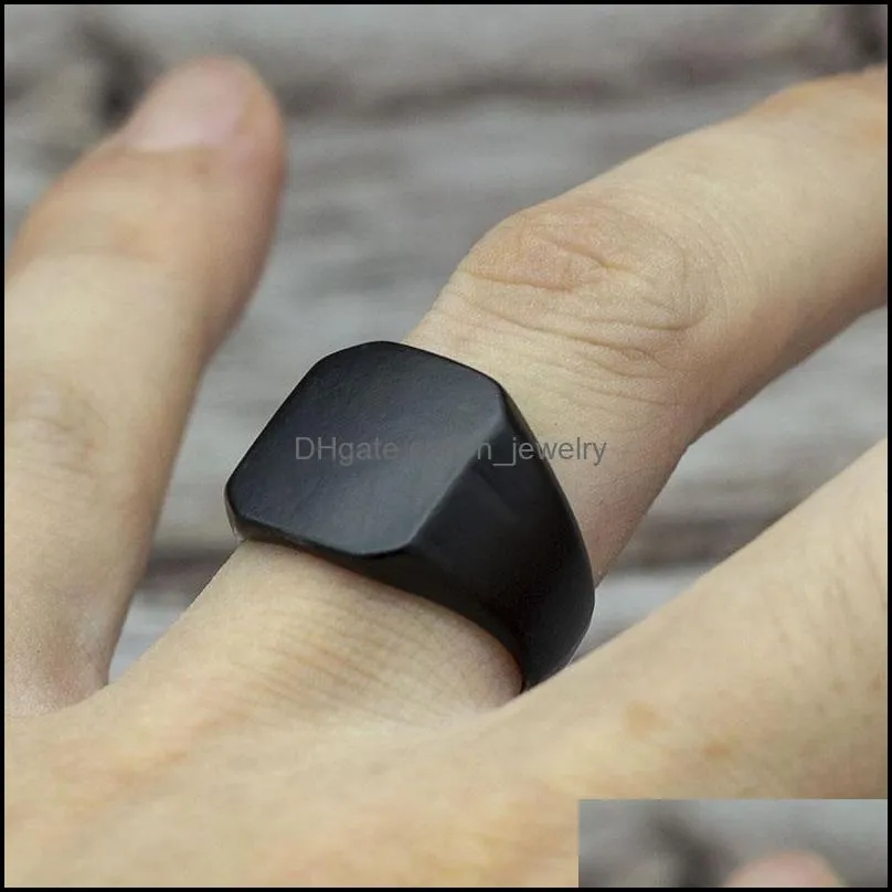 simple black square ring classic wedding engagement jewelry