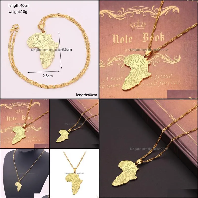 anniyo hiphop style africa map pendant necklaces gold color jewelry for women men african maps jewellery gifts