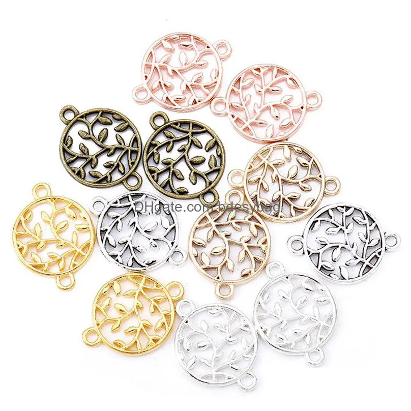 500pcs /lot the tree of life connector charms pendant 15x15mm good for diy craft jewelry making 6 colors