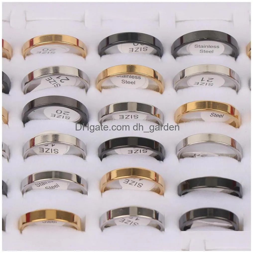 fashion simple smooth stainless steel rings jewelry for women men party gifts width 28mm mix color wholesale 1721mm 50pcs/lot