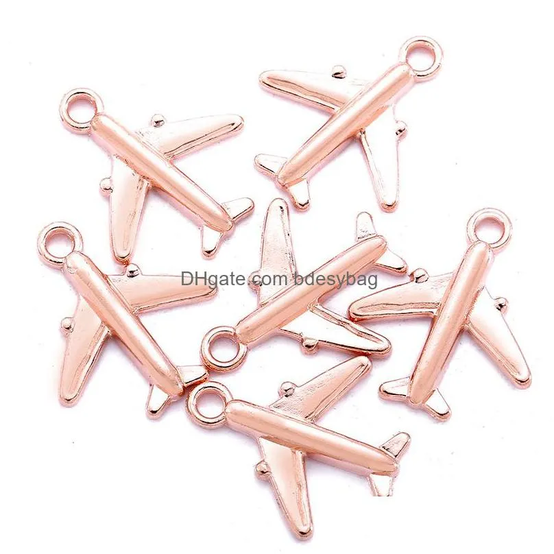 bulk 500pcs 17x15mm airplane charm travel air craft plane pendant diy bracelet necklace jewelry making 5 colors