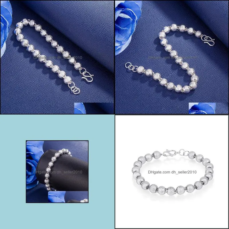 silver jewelry charm chain bead bracelets couple bracelet for women wedding gifts