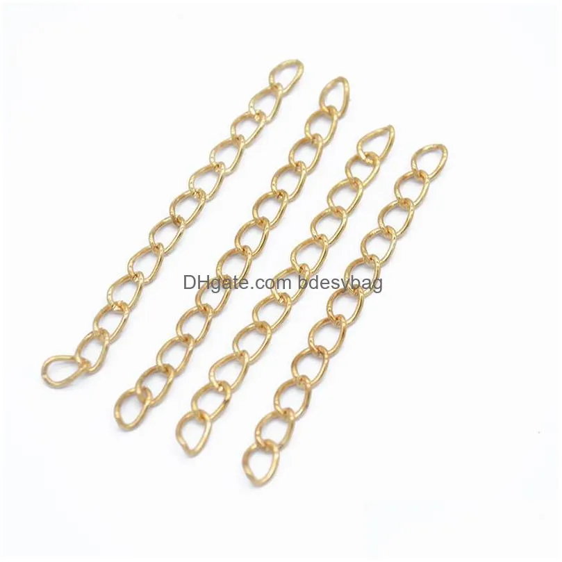 1000pcs 7x50mm extended extension chains 5 colors tail extender for jewelry making findings necklace bracelet chain