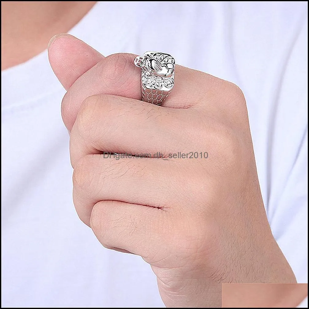 retro and exquisite folk style silver copper coin pixiu ring means auspicious jinbao wide large pixiu mens ring open ring