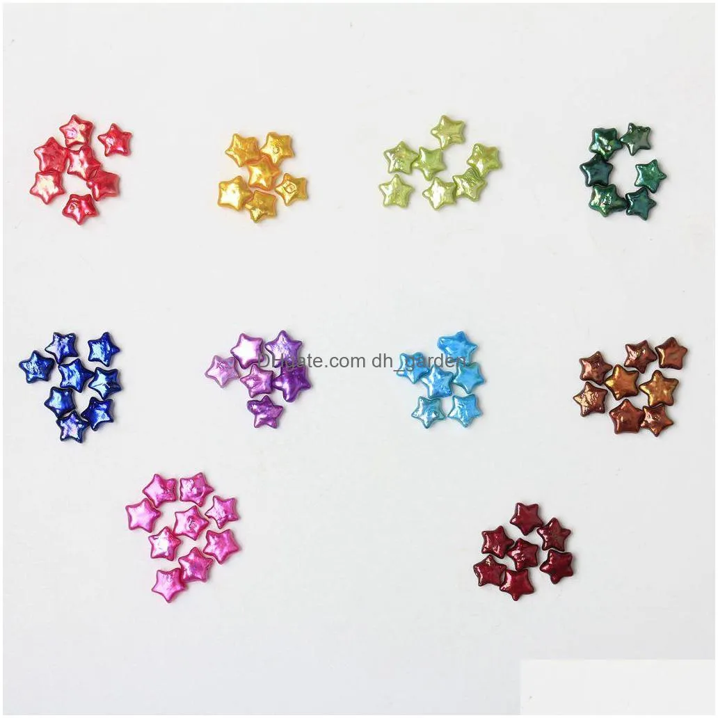 wholesale unique loose star/moon shape freshwater pearls natural color dyed color undrilled loose pearls