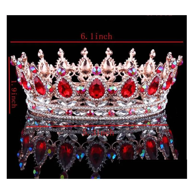 luxury bridal crown headpieces rhinestone crystals royal wedding crowns princess crystal hair accessories birthday party tiaras quinceaner sweet