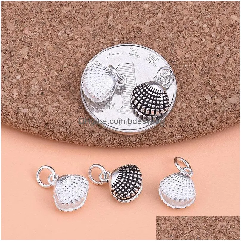 charms 925 sterling silver bracelet necklace shell pendant for diy jewelry making handmade beading fittings