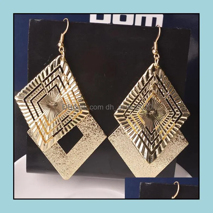 2019fashion metal irregular personality hollow multilayerladies wild scrub earrings retro wild earrings