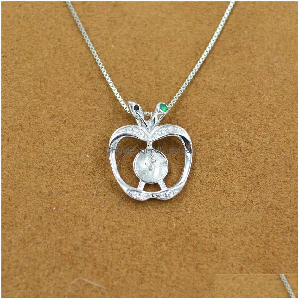 925 pure silver natural pearl pendant accessories womens necklace short necklace clavicle pendant mountings christmas  dz044