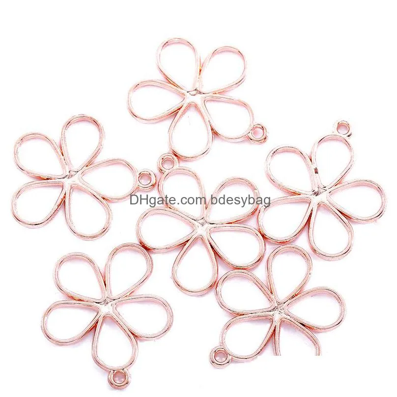 bulk 1000pcs 19x17mm petal flower charms for jewelry making fashion earrings pendants necklaces bracelet accessories diy