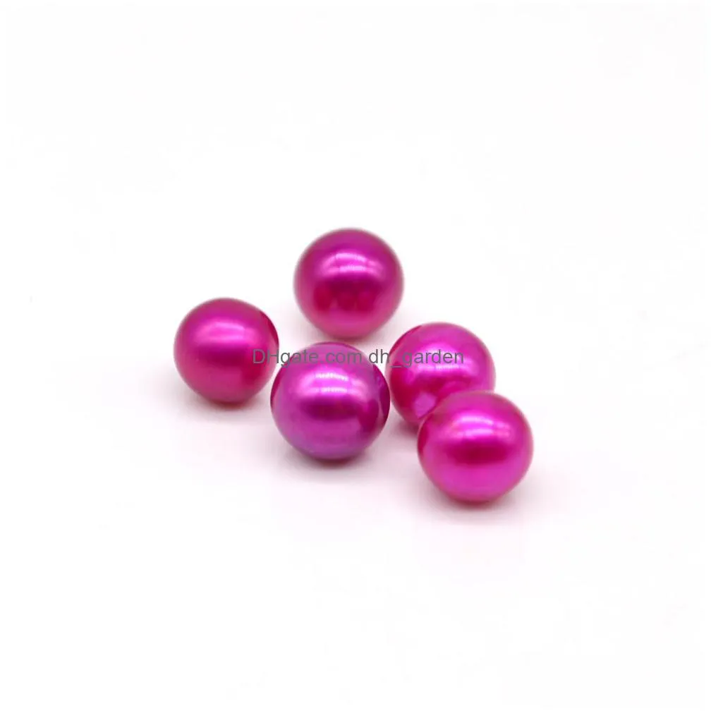 high luster loose round 3a freshwater pearls 67 mm without hole dyed color 28 different colors for jewelry diy shipping