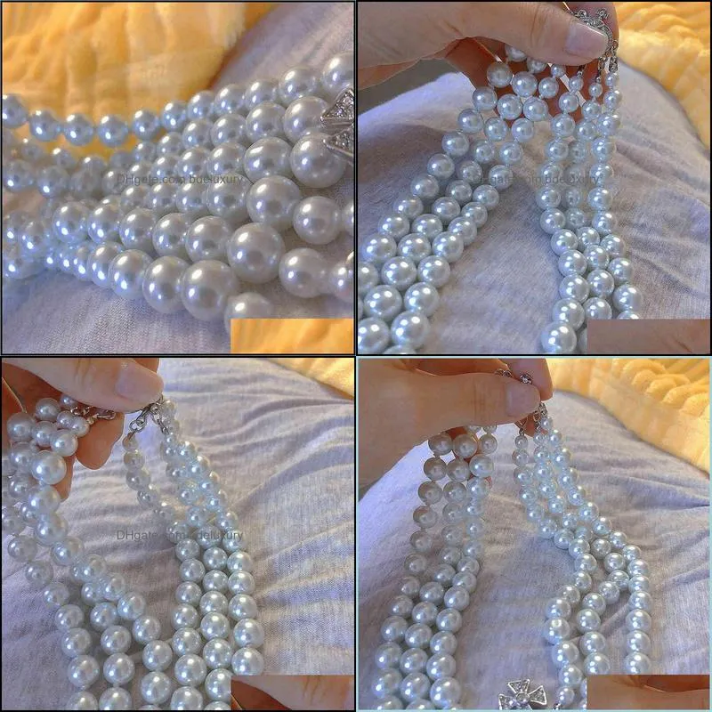 ins fashion crystal saturn pendant necklace cristal naszyjnik pearl choker necklaces for women wedding fine jewelry gifts