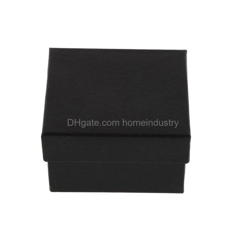 new black present gift box durable hard case for bangle jewelry ring earrings wrist watch box with foam pad wedding party supply
