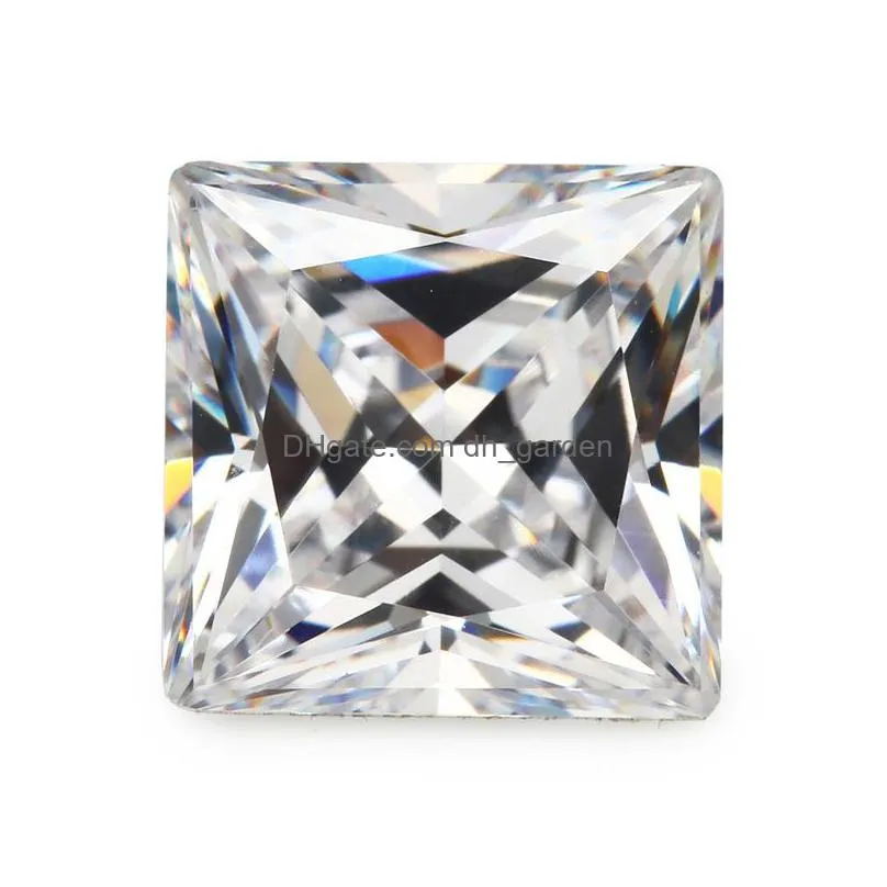 wholesale loose mix color 30 pcs/ bag 4x4 mm princess faceted cut shape 5a vvs loose cubic zirconia for jewelry diy