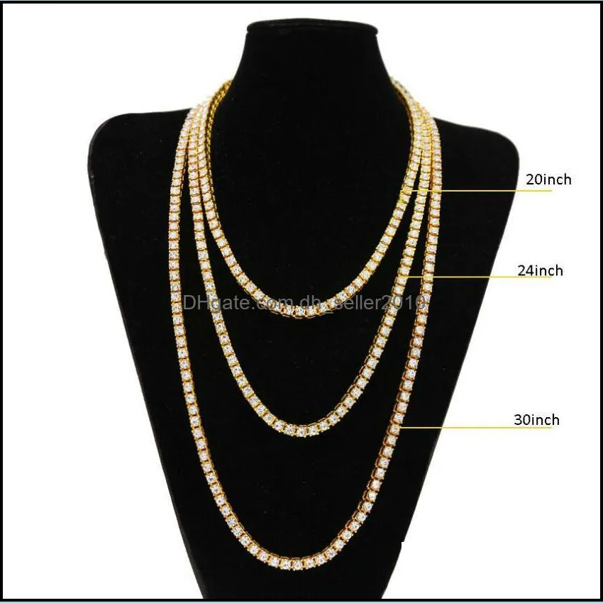 iced out diamond chain necklace statement necklace chain 182430inch black silver gold chain for men necklace