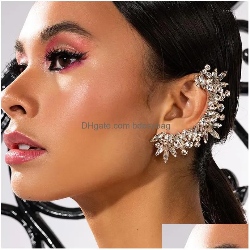 backs earrings stonefans luxury ear clips no piercing for women crystal jewelry onepieces fashion trend rhinestone aesthetic cuff