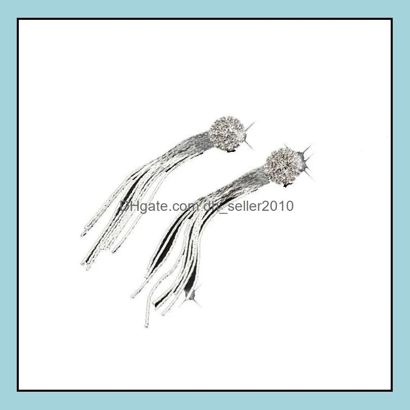 luxury rhinestone crystal long tassel earrings for women bridal drop dangling earrings party wedding jewelry gifts