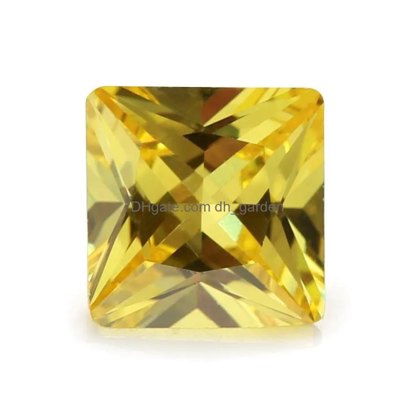 wholesale loose mix color 30 pcs/ bag 4x4 mm princess faceted cut shape 5a vvs loose cubic zirconia for jewelry diy