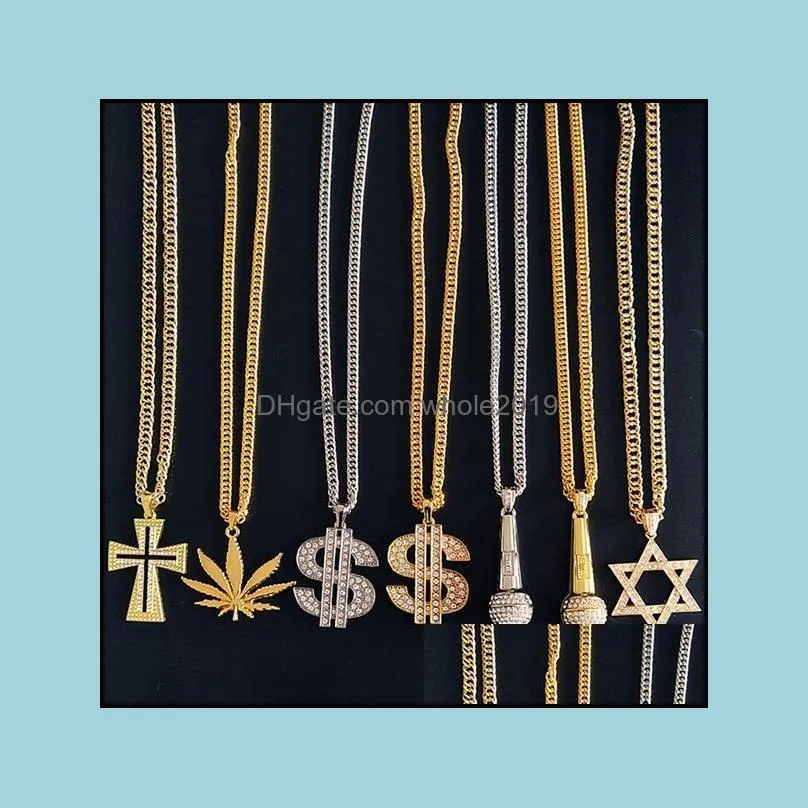 pretty gold chains for men cross pendant necklace statement punk necklaces hip hop jewelry