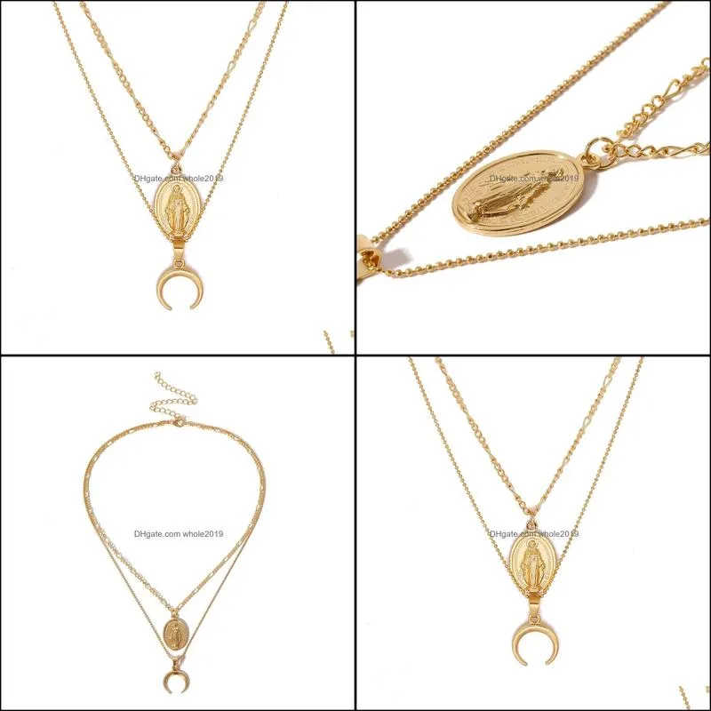 pretty multilayer necklaces pendants chic charm choker necklace bohemian jewelry wholesale color gold chains necklaces