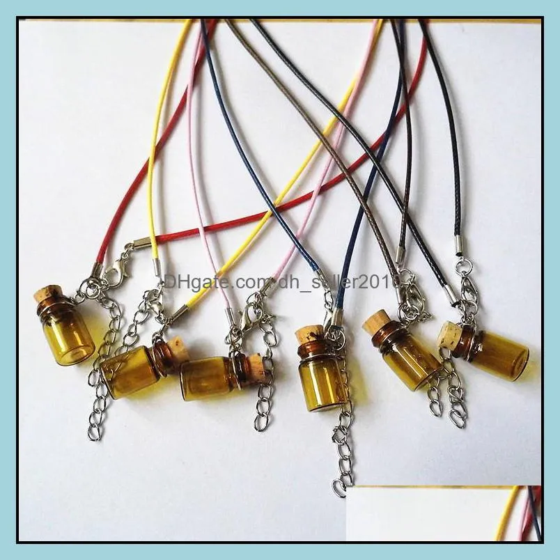 bottle necklaces for women leather rope sweater necklace bottle pendants  oil diffuser necklace