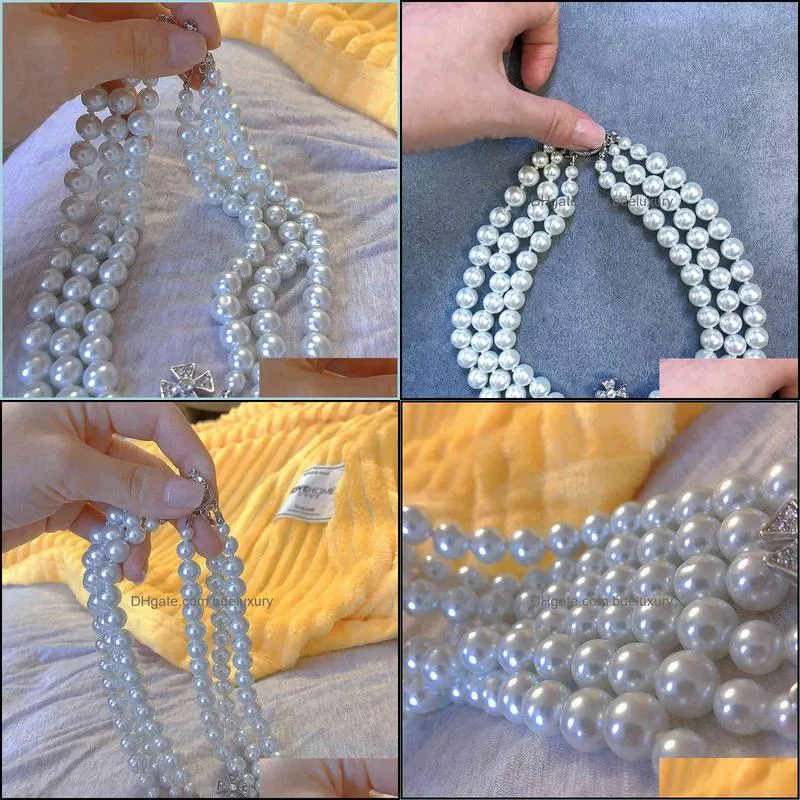 ins fashion crystal saturn pendant necklace cristal naszyjnik pearl choker necklaces for women wedding fine jewelry gifts
