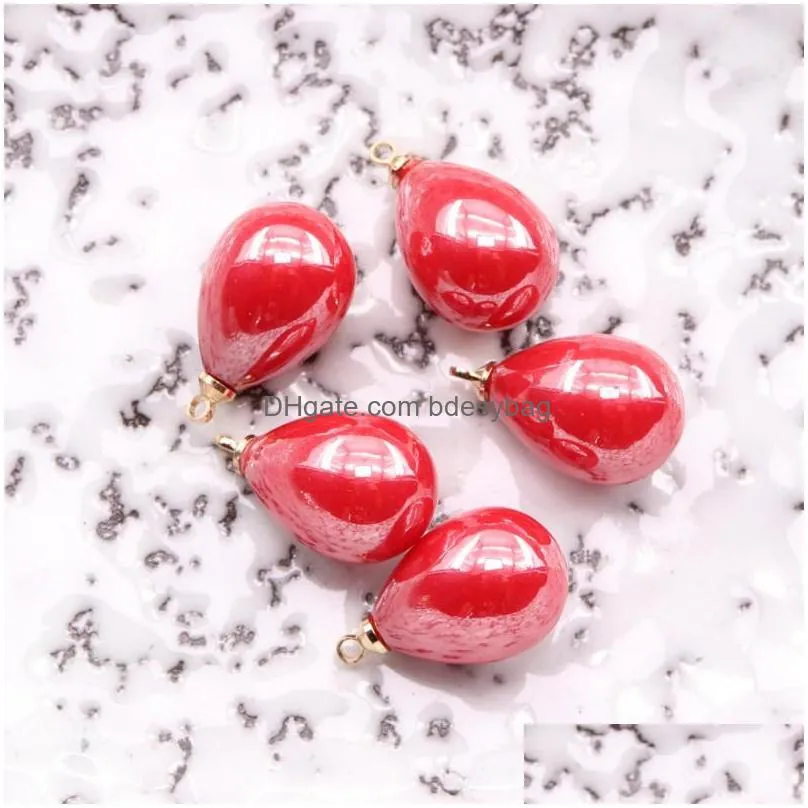 100pcs/lot 13x22mm tear drop pearl charms pearl jewelry pendants diy jewelry accessories for necklace bracelet making