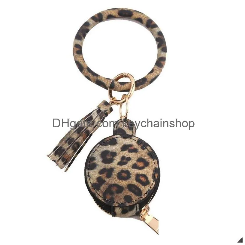 party favor key chain earphone foreskin leather mirror cosmetic bag bracelet key ring card bags 9 style 2906 q2