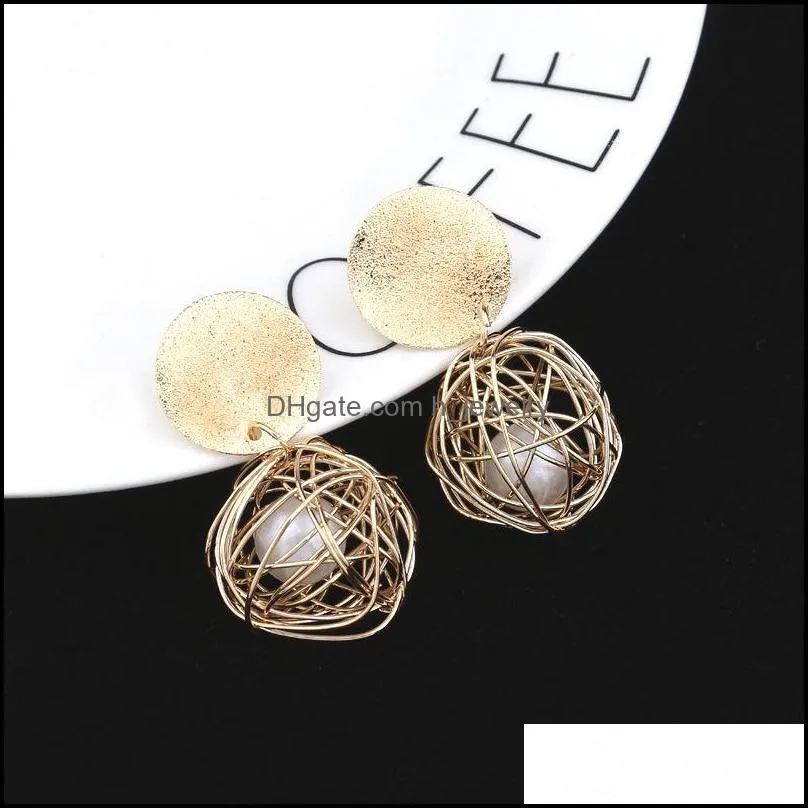 geometric earrings vintage simulated pearl statement earrings love christmas gift wedding party dangle drop earrings