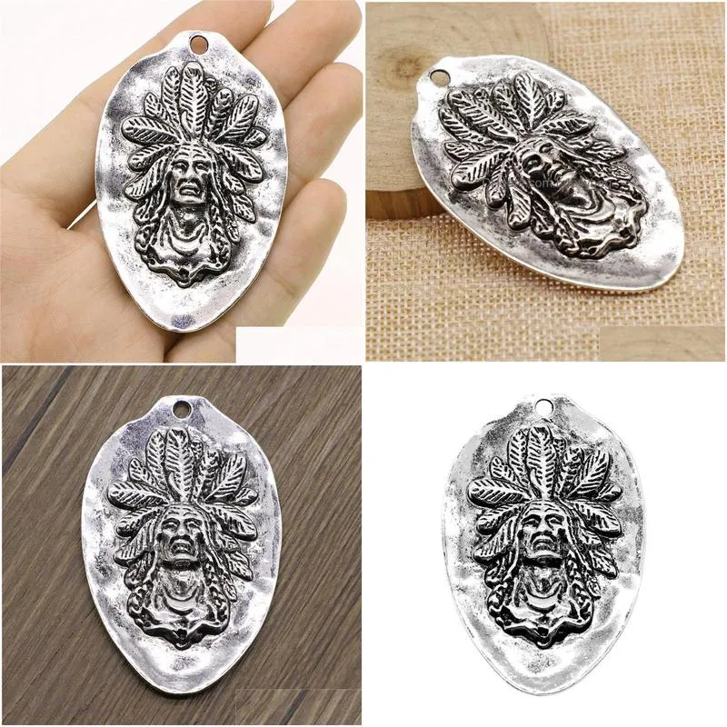 charms 1pcs 43x67mm  pendant antique silver color for jewelry making findingscharmscharms