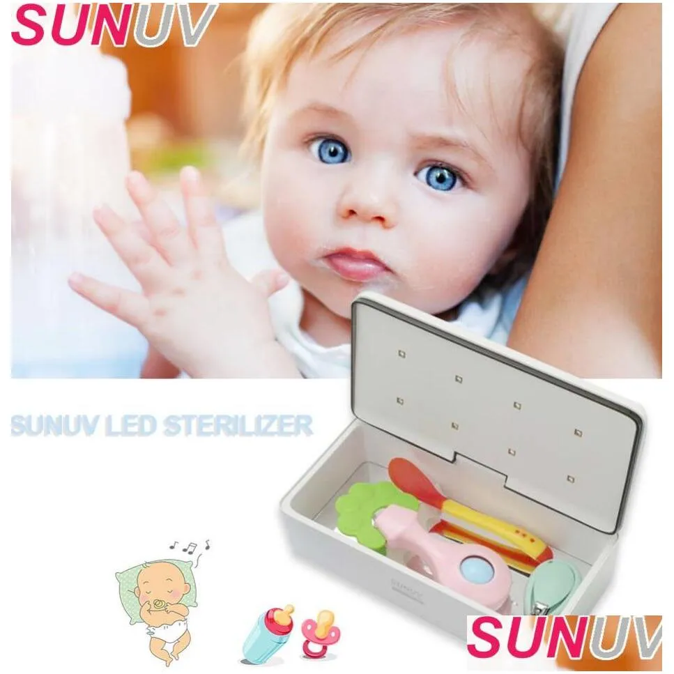 sunuv uv led sterilizer box for led uv 59s beauty shaver care manicure disinfection cleaning device nail tools make up brushes