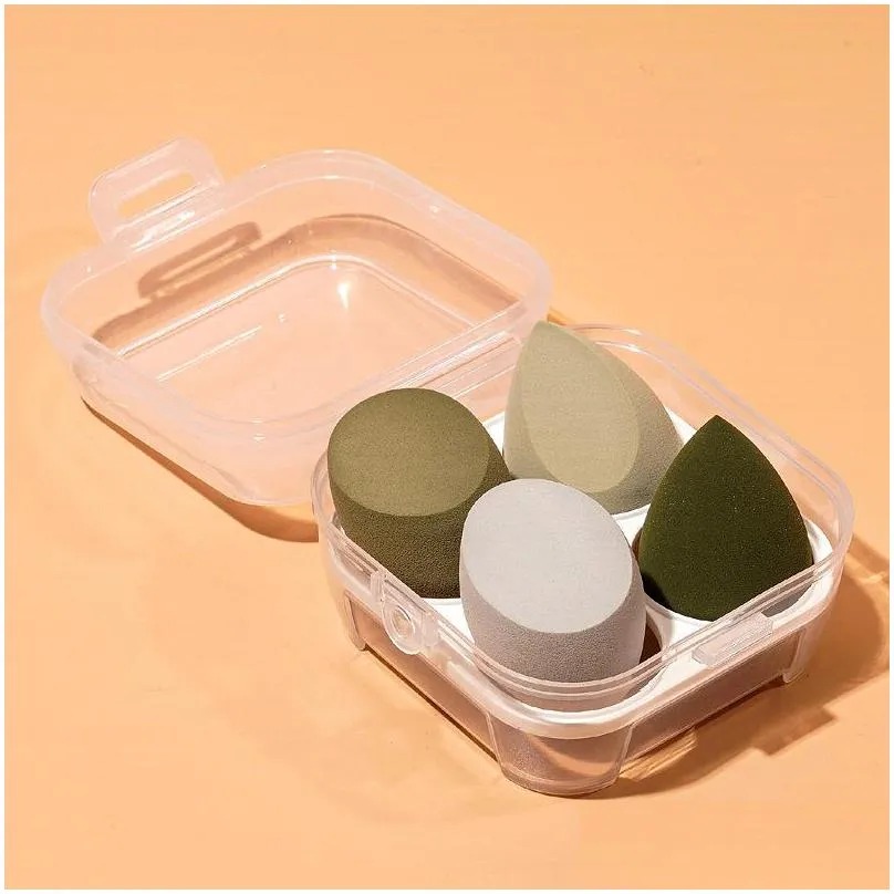 sponge for makeup beauty blender with box foundation powder blush make up tool kit egg sponges cosmetic puff holder 4pcs/box