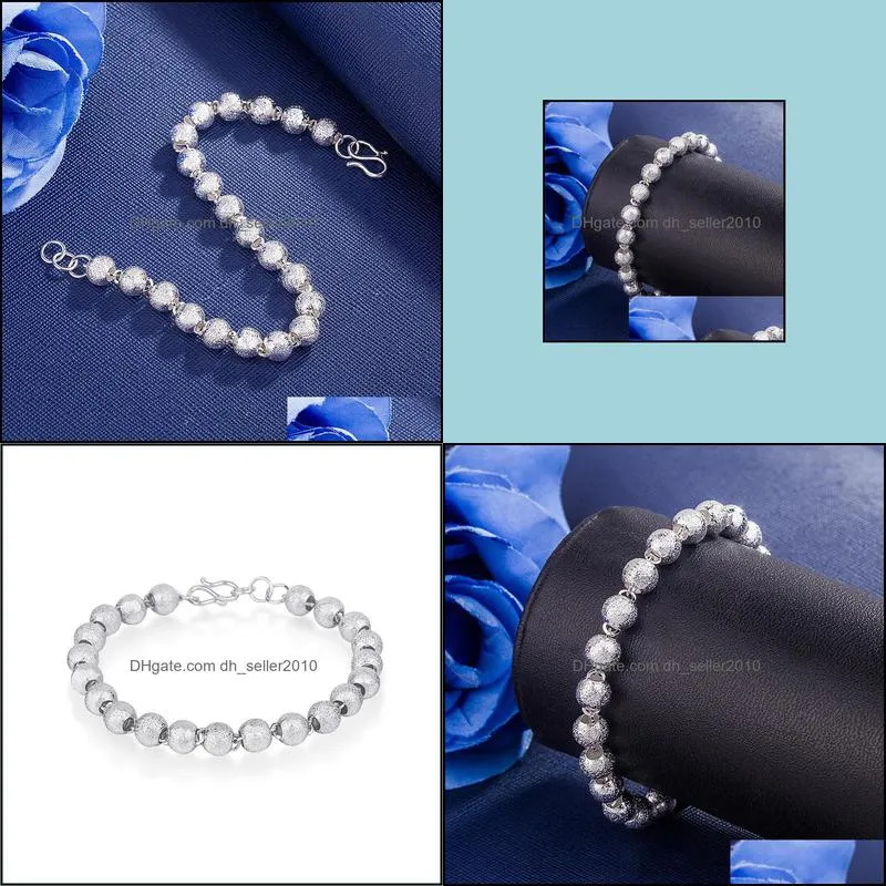 silver jewelry charm chain bead bracelets couple bracelet for women wedding gifts