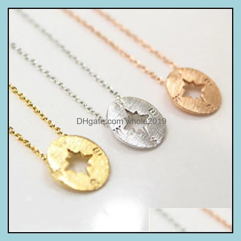 compass necklace round disc pendant women travel jewelry unisex chain bijoux graduation handmade round pendant necklace