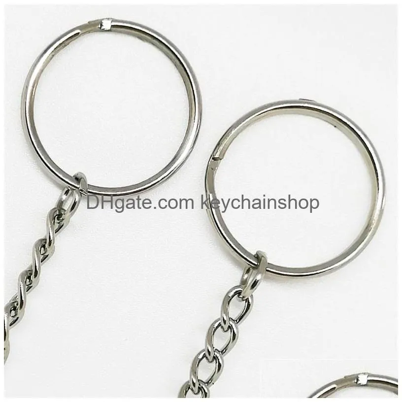 hot sell 300pcs /lots antique silver alloy band chain key ring diy accessories material accessories46 q2