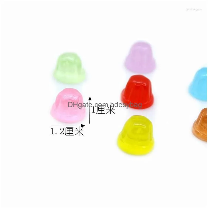 charms kawaii resin cabochons 10pcs 10 12mm 3d colorful jelly food diy jewelry findings clay charm material hair clip bow center