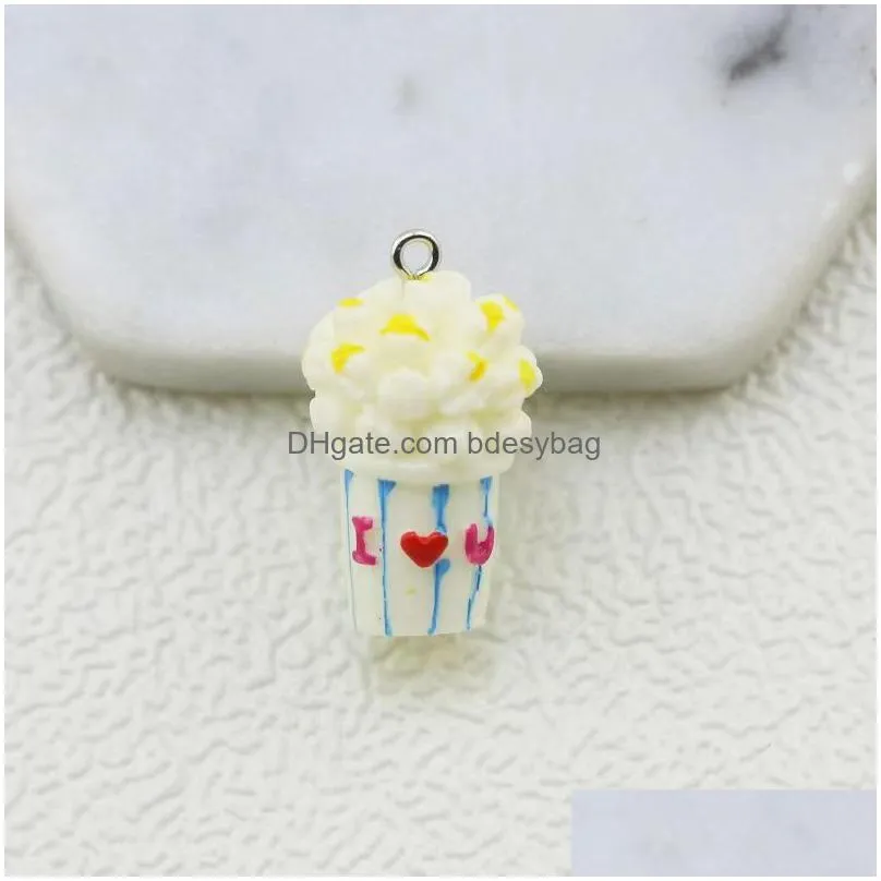 charms 10pcs 17 30mm simulation colorful letter love popcorn cute for pendant diy earrings necklace jewelry accessories finding