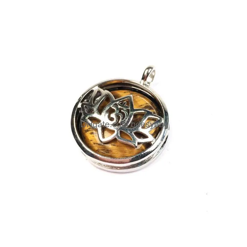 charms natural stones hollow pendant alloy cage with stone pendants for jewelry making diy reiki necklaces accessories