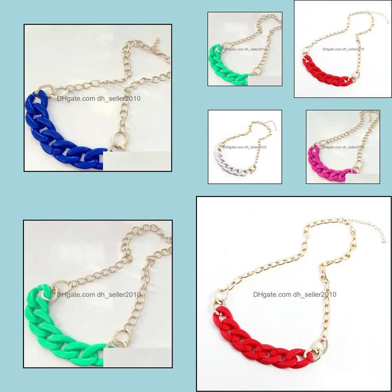 statement necklace for women plastic chain choker necklaces fashion women jewelry long chain necklaces