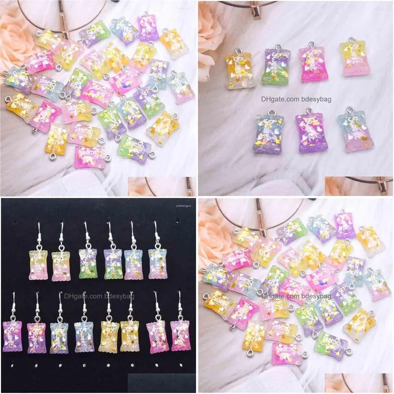 charms 10pcs 12 21mm cute mini sweet candy colorful for diy earrings necklace jewelry accessories finding